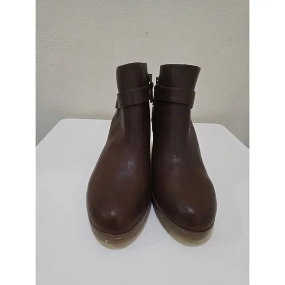 DR SCHOLLS Brown Anti-Odor 1/2" Platform Wedge Buckle Booties Comfort 11 M - Picture 8 of 10